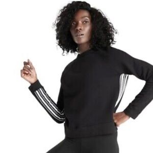 Athleta 24/7 Striped Sweatshirt in Black | Size Medium